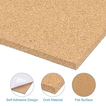 Amazon | PATIKIL 30 x 30 cm 6 mm 厚いコルクボードタイル 4個